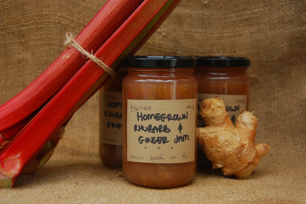 Homegrown Rhubarb & Ginger Jam